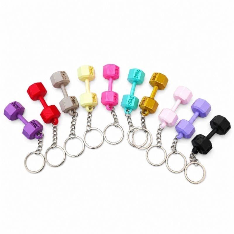 kit 3 unidades Chaveiros temáticos de halteres academia musculação. várias cores ideal para brindes e eventos