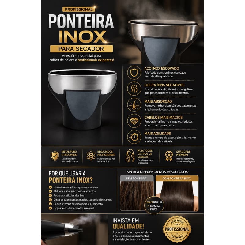 ponteira de inox para bico secador
