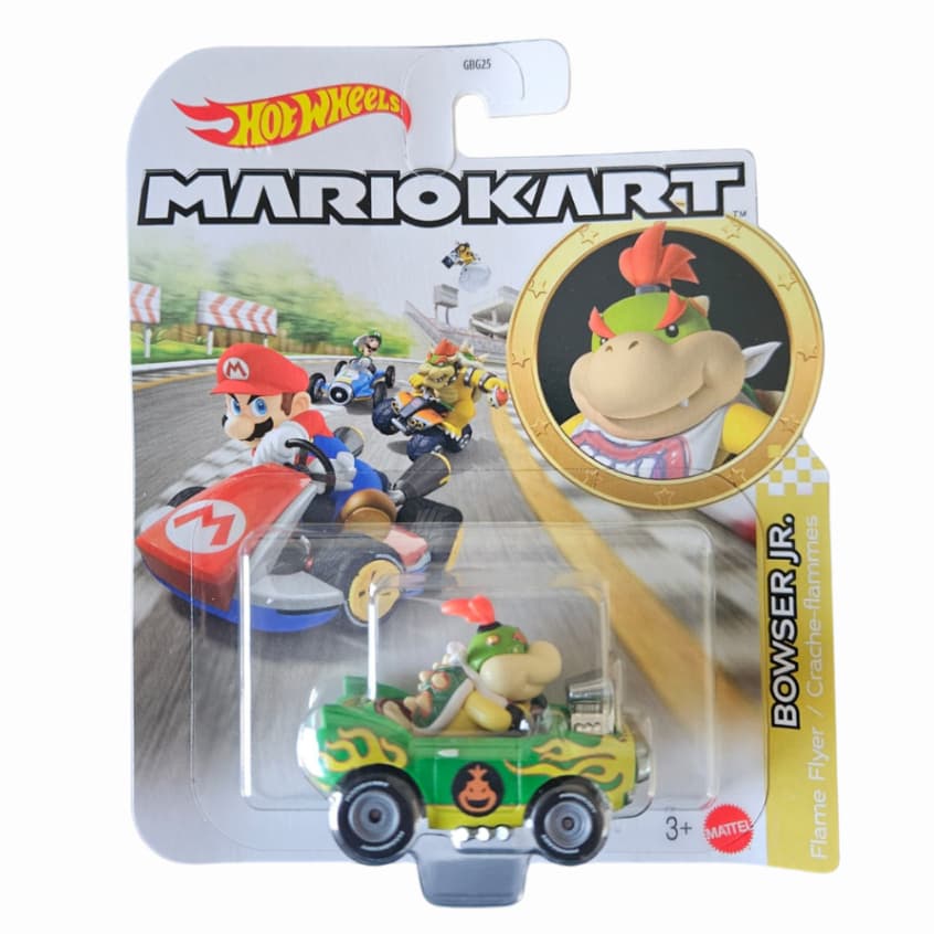 Hot Wheels Mario Kart  Bowser Jr. Flame Flyer Miniatura 1/64 - Mattel Original