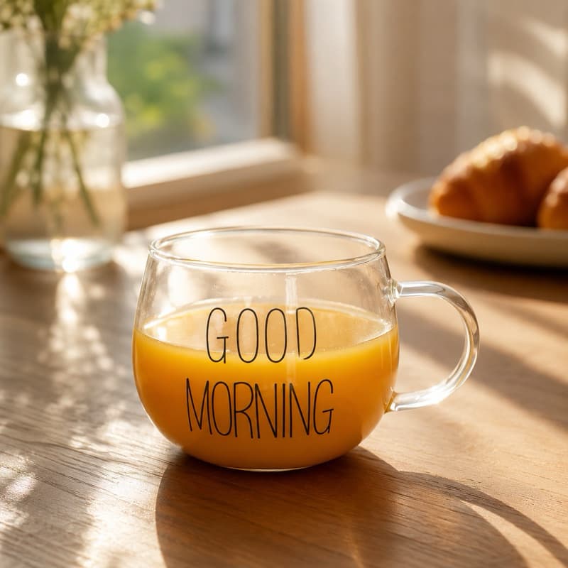 Canecas Xicaras Good Morning Vidro Para Café Cha 400ml - Pronta entrega
