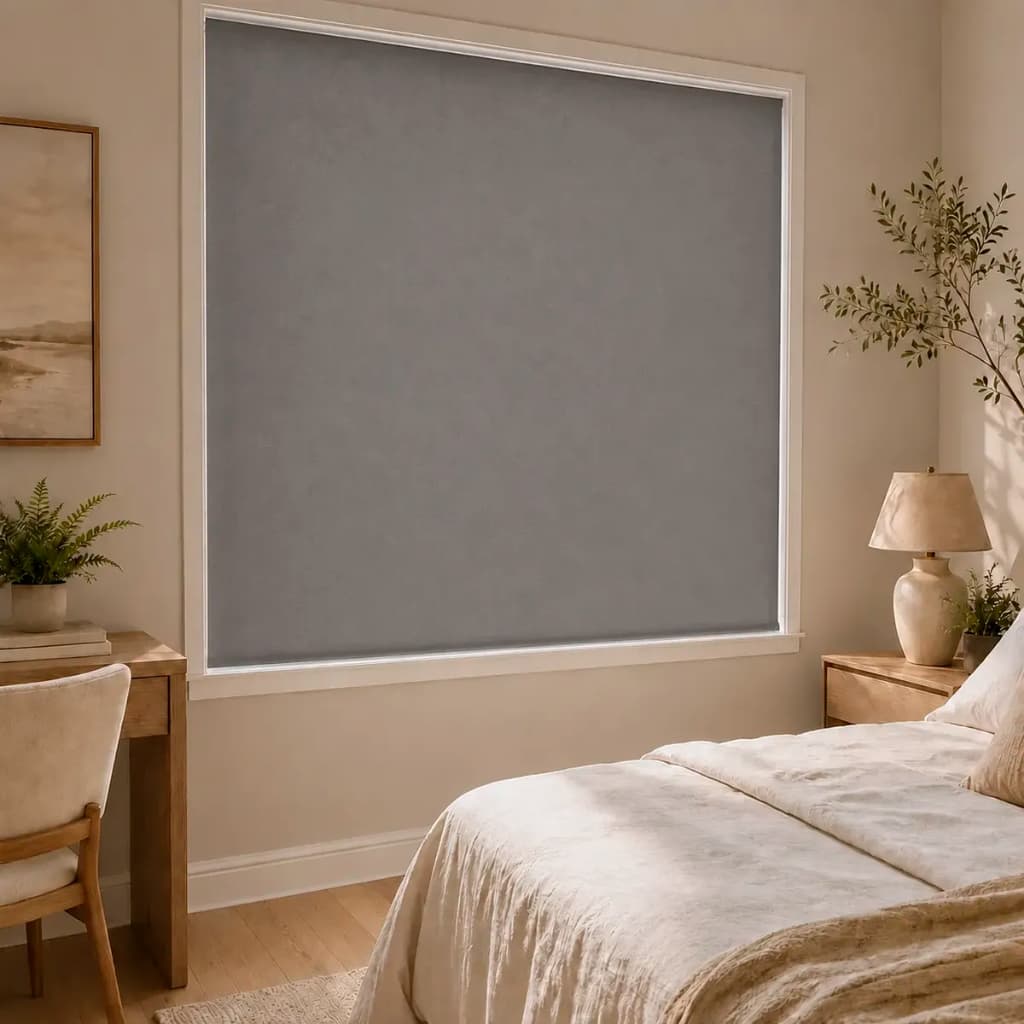 Cortina Painel Blackout 100% Cinza Velcro Sala Quarto Cozinha Escritório 1,20x1,40