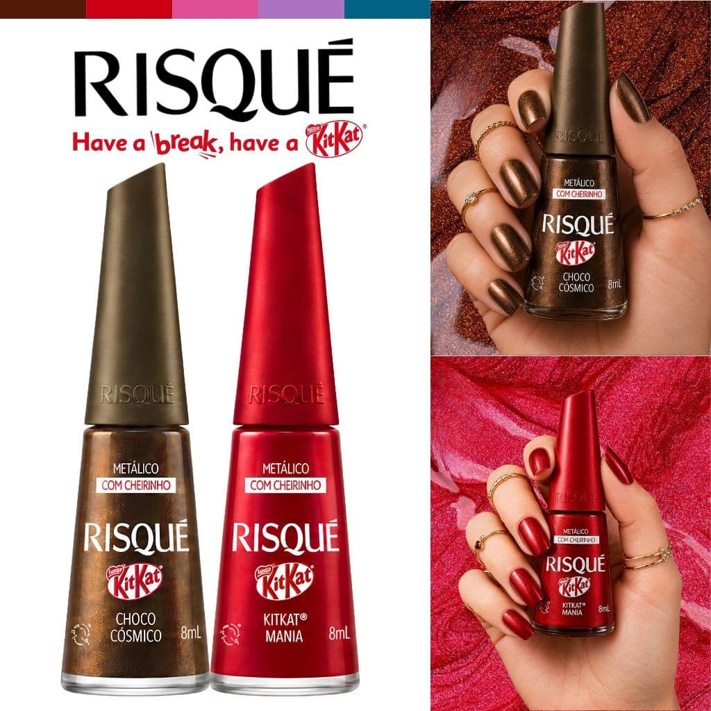 Esmaltes Risqué KitKat Nova Coleção Com Cheiro De Chocolate Esmalte Atacado