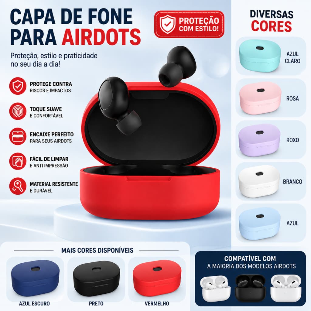 Capa Capinha De Silicone Para Fone De Ouvido Xiaomi Redmi Airdots 1 2 S