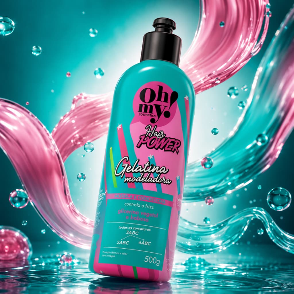 Gelatina Modeladora 500g Oh My Hair Power Para Cachos Controle Do Frizz E Definição