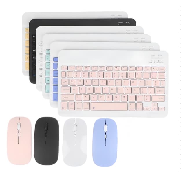 Combo Teclado + Mouse Bluetooth | Sem Fio, Silencioso e Recarregável | Para Tablet - Celular e Notebook