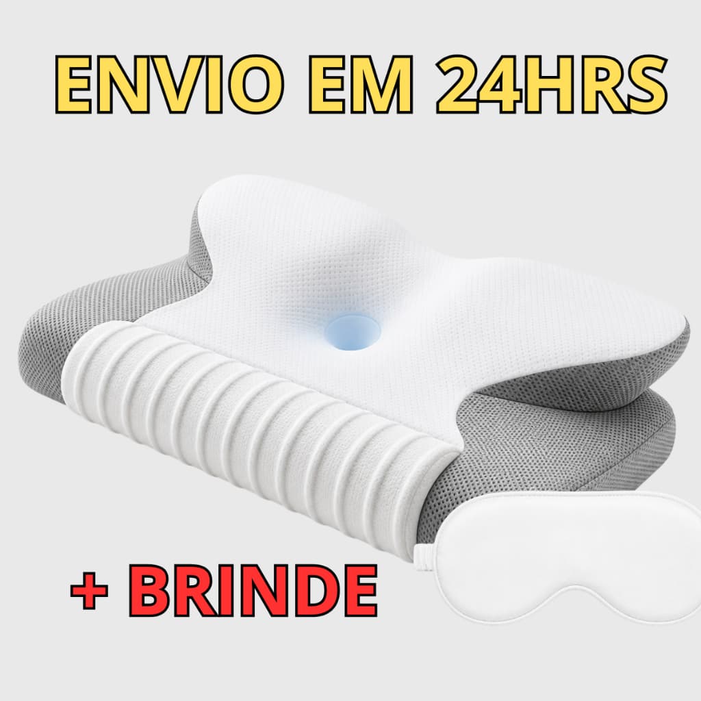 Travesseiro Cervical Ortopédico NASA com Carvão Ativado Espuma Viscoelástica Anti-ronco e Apneia