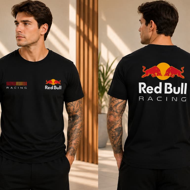 Camiseta Masculina Algodão Premium Red Racing 100% Algodão Gola Redonda Casual P ao G  Descrição
