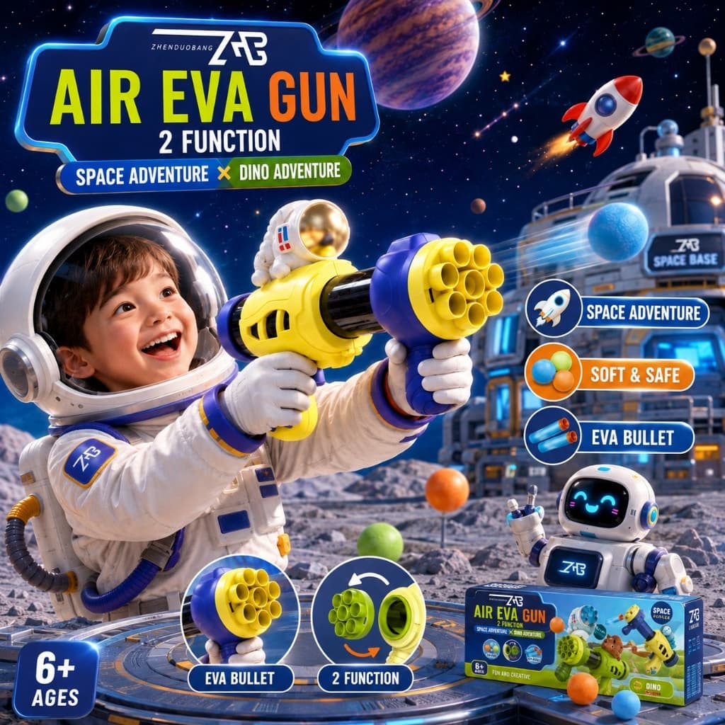 Brinquedo Lançador de Bolas de EVA e Dardos de Espuma Astronauta