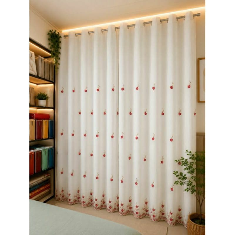 Cortina Paris luxuosa voil bordado + microfibra tamanho janela, sala 3,00m, sala 4,00m, sala 5,00m
