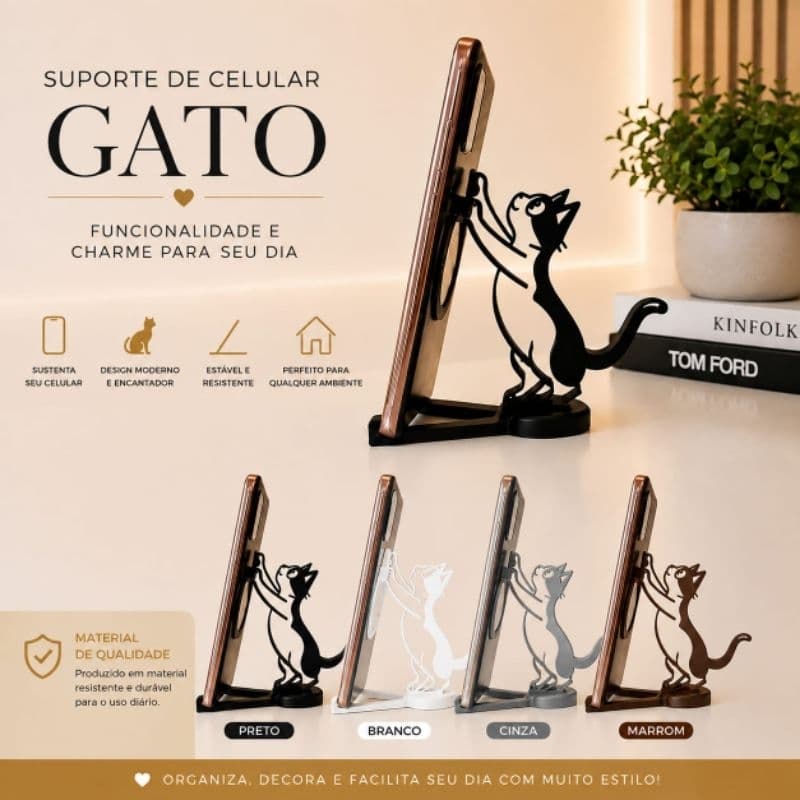 Suporte para Celular , porta celular - Formato de gato
