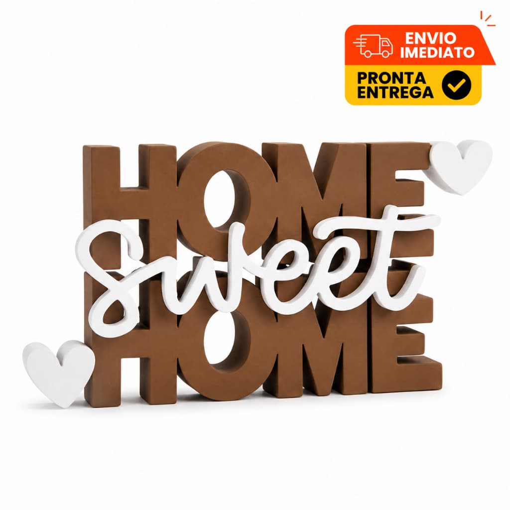 Placa Decorativa Home Sweet Home 3D Letreiro Mesa Sala Quarto