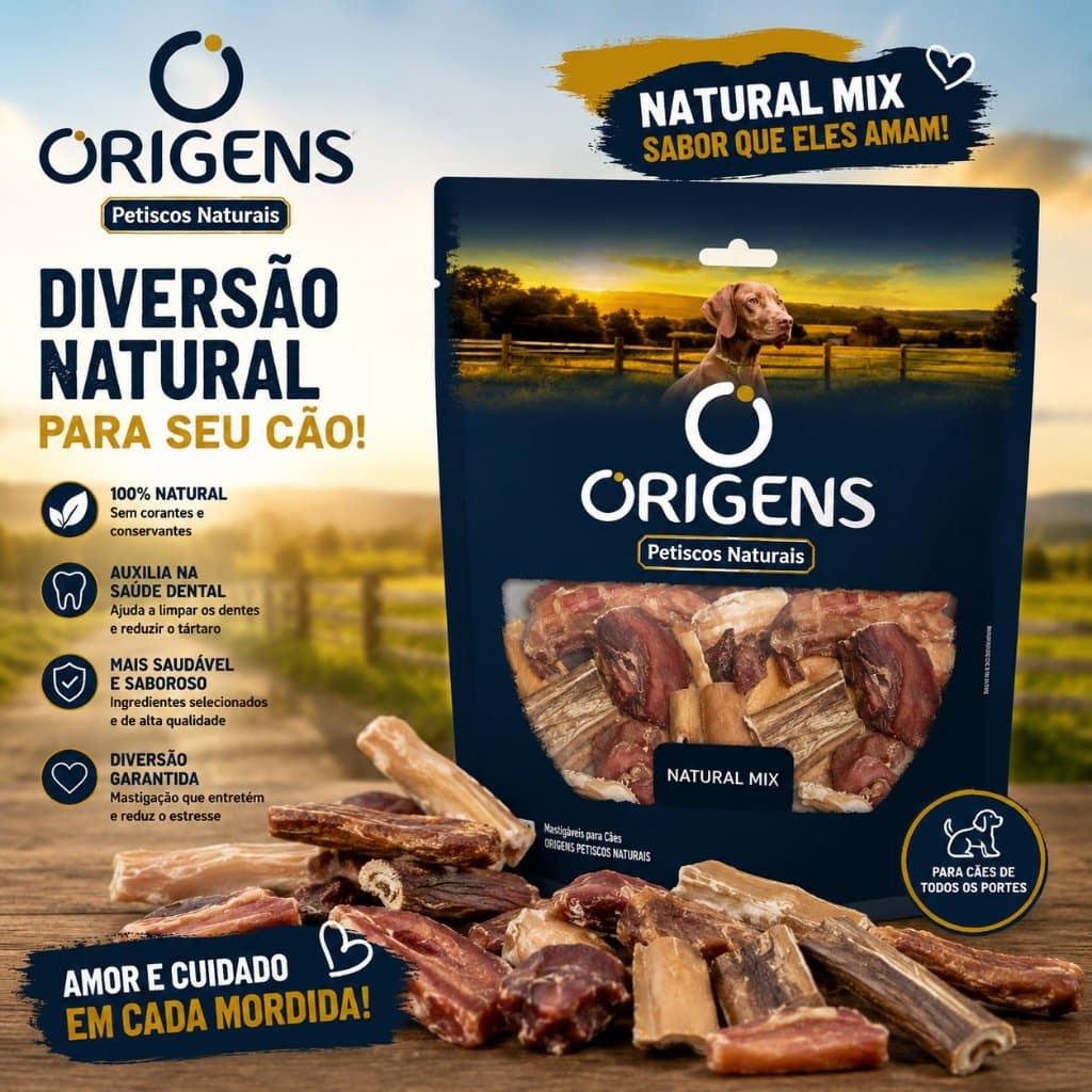 Origens Petisco Natural Cães Mix Sabores.