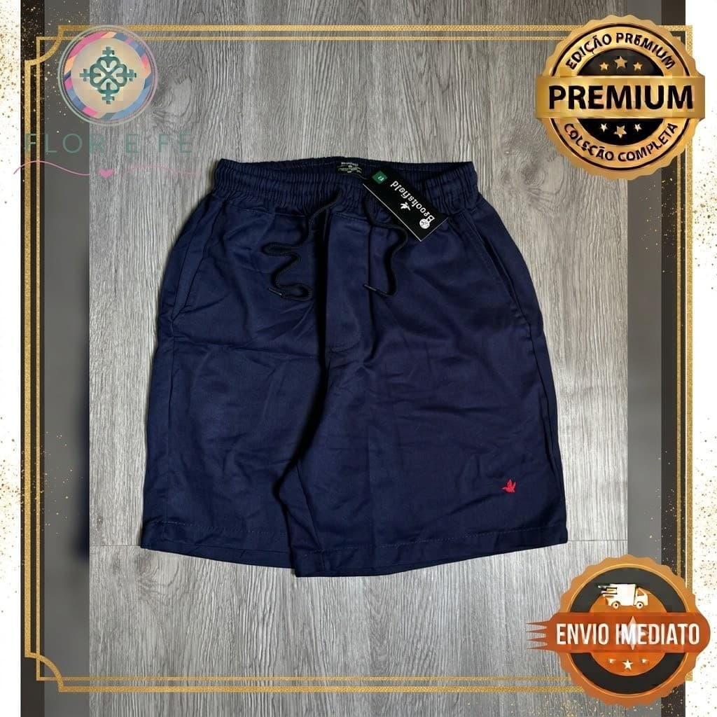 Bermuda Shorts Mauricinho Masculina Sarja Estilosa acima do Joelho Premium Outono Verão Inverno Primavera