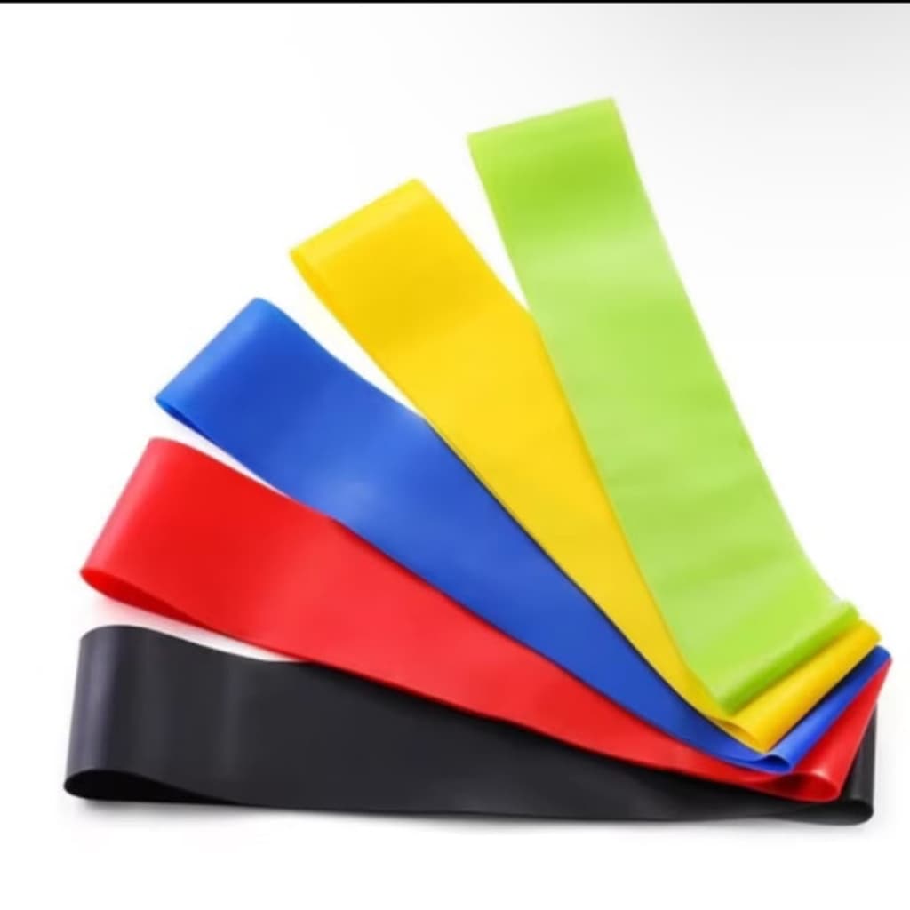 Kit 5 Faixas Elásticas Para Exercícios Multifuncional Yoga Fisioterapia e Treino