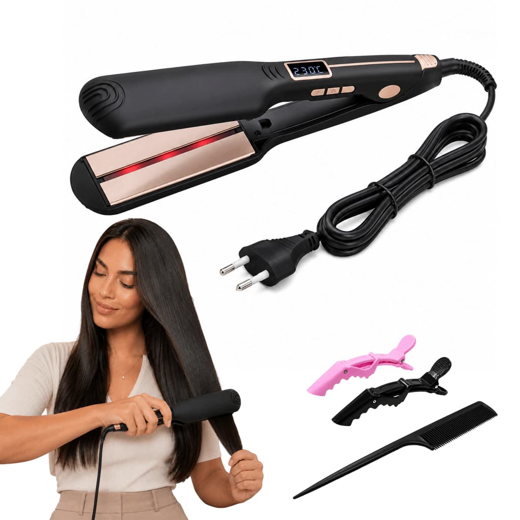 Chapinha De Cabelo Profissional Infravermelho Prancha de Cabelo 2 em 1 Alisador e Modelador