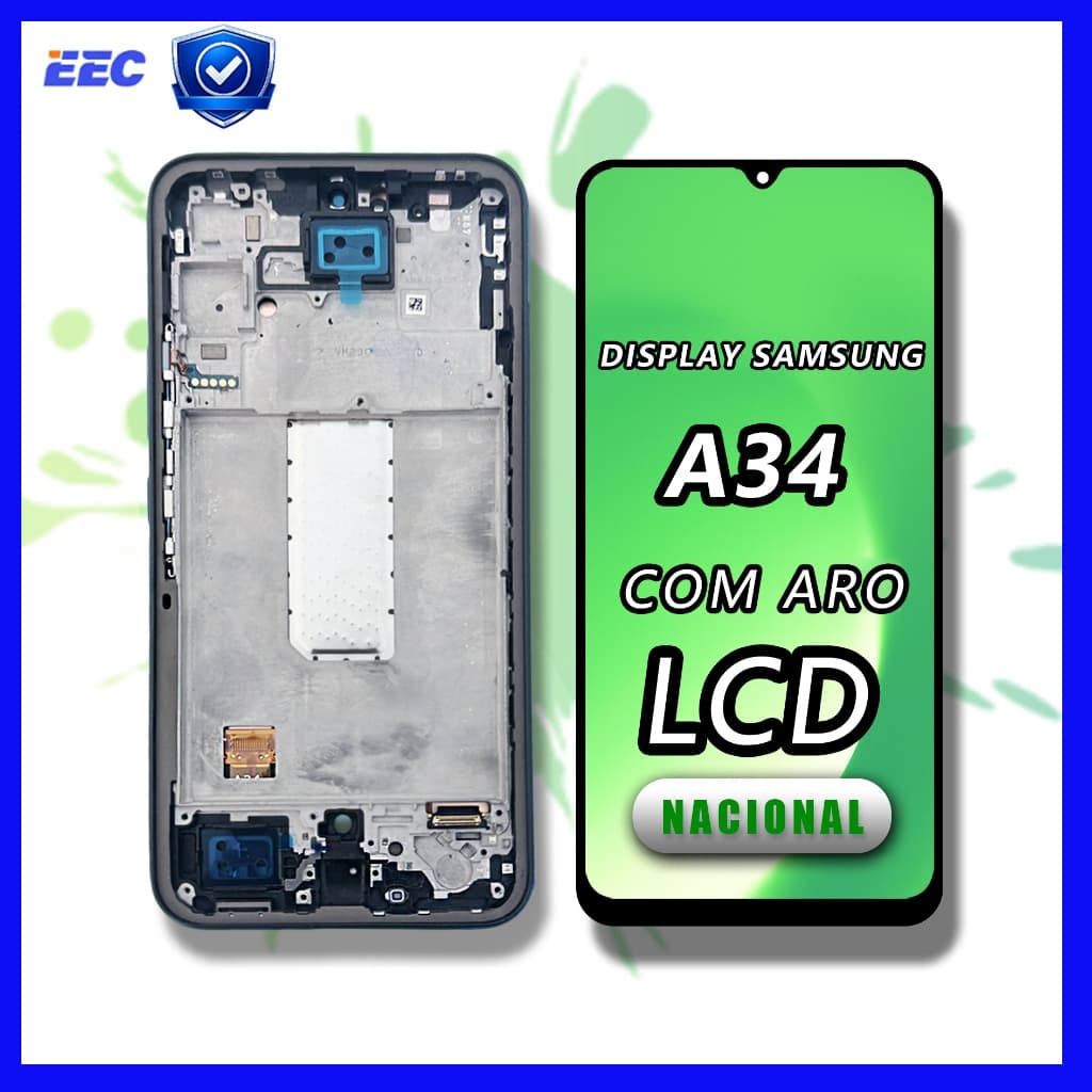 Tela Samsung A34 Com Moldura LCD Alta Qualidade Estoque Nacional Pronta Entrega Reparo Celular
