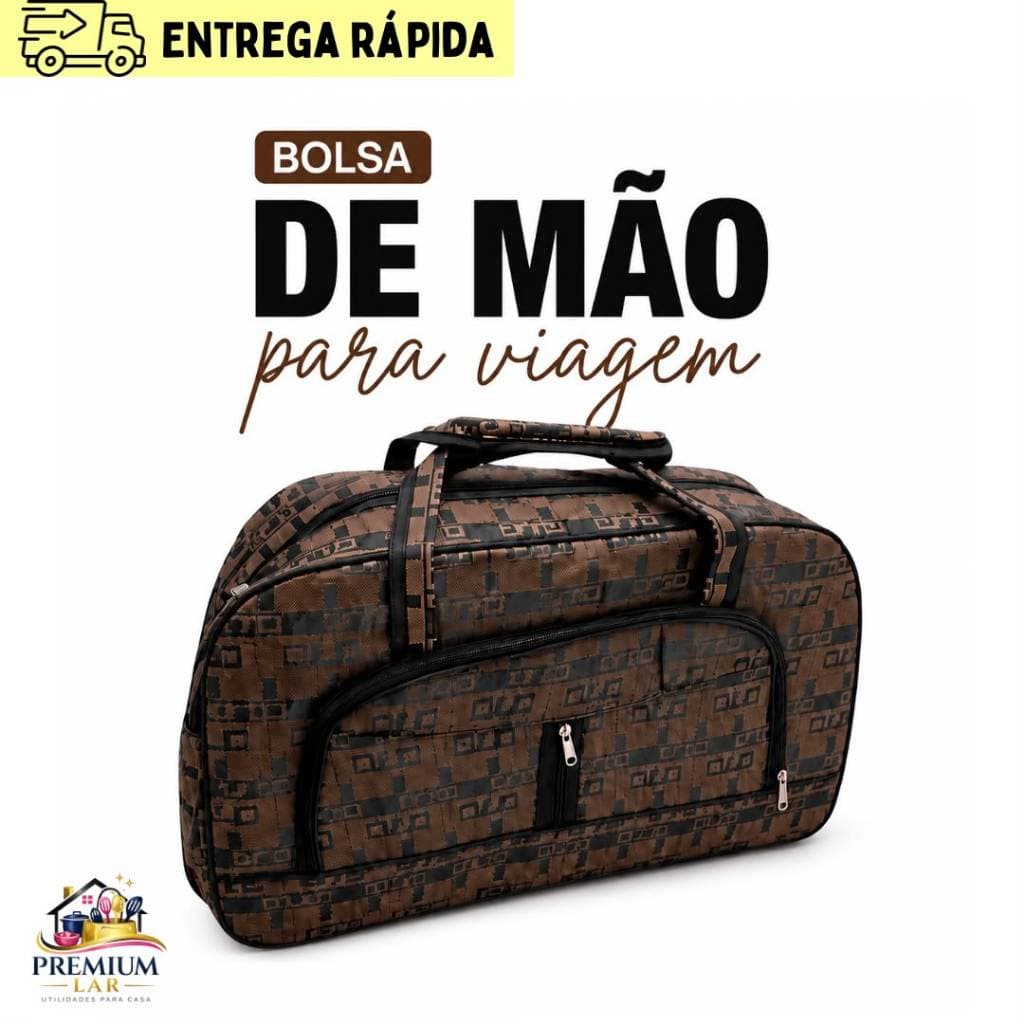 Mala Bolsa Viagem Grande Espaçosa De Mão Em Poliéster Unissex.