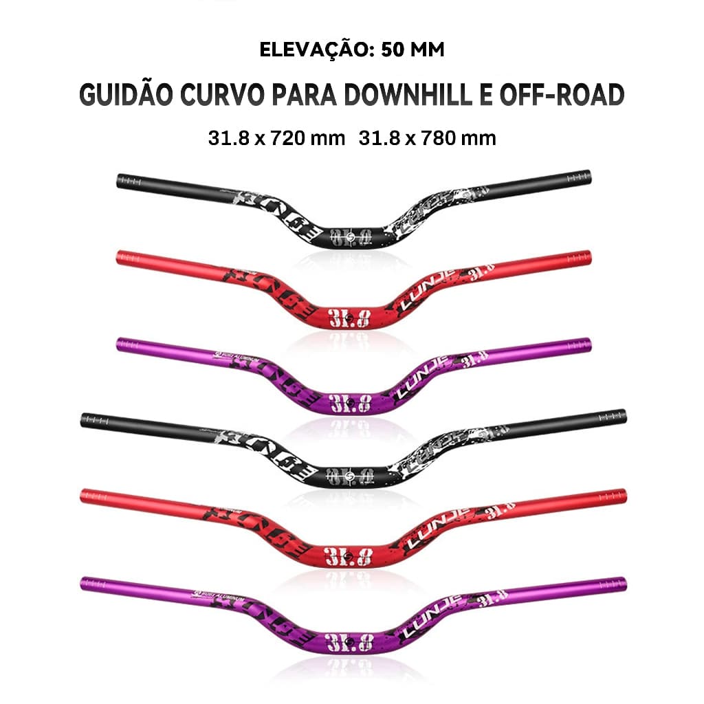 Guidão Horizontal Liga de Alumínio 780mm | Guidão MTB Off‑Road Extendido Resistente para Bicicleta Mountain Bike