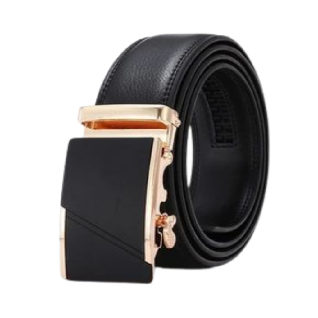 Cinto Masculino Fivela Catraca Couro Sintético Ajuste Fácil Preto Resistente Promoção