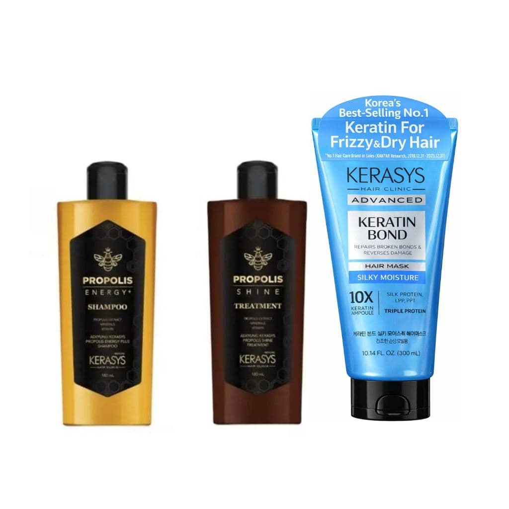 Kerasys Kit (Duo Própolis Energy Shine 180ml + Másc. Silk Moisture 300ml)