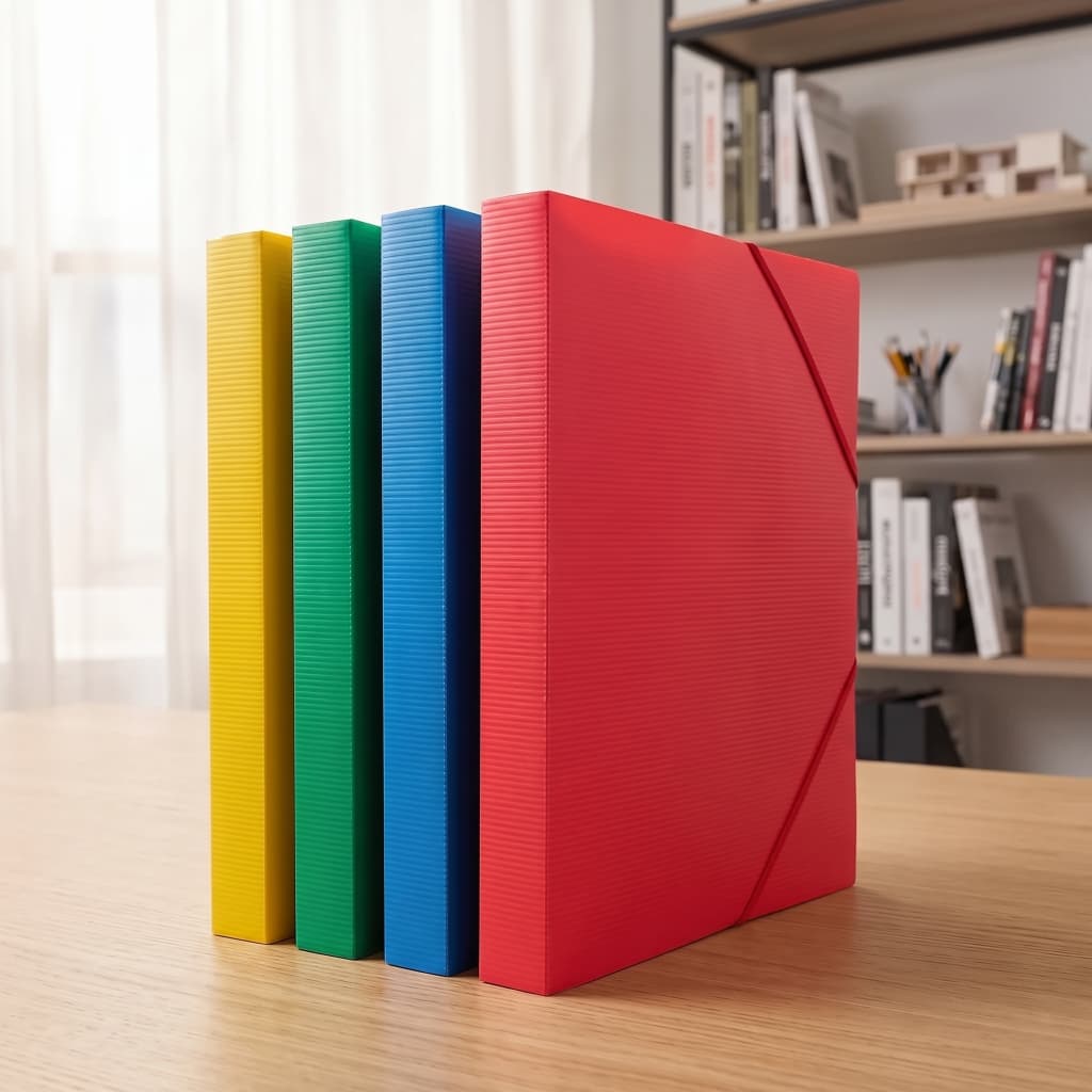 Kit 4 Pasta Aba Elástica Organizadora Papel A4 3,5cm Oficio Polibras Escolar Escritório Arquivo Doc