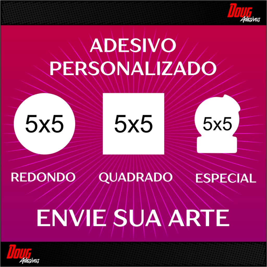Adesivo Personalizado 5x5 Vinil á prova d'água Resistente
