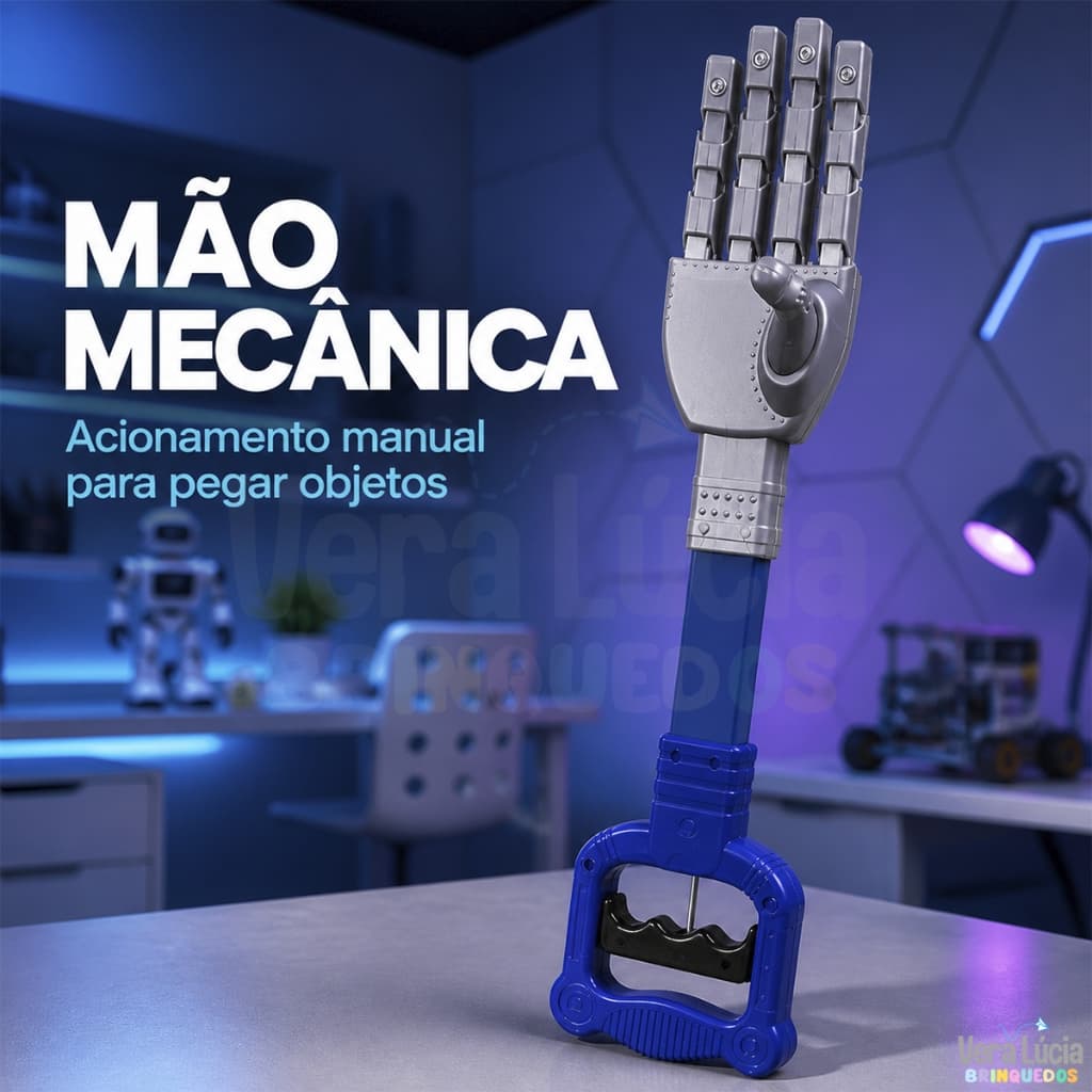 Mão Mecânica Robótica Infantil Garra Mecânica Pegador Objetos Brinquedo Sensorial Divertido