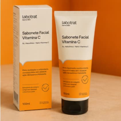 Sabonete Facial Vitamina C Labotrat 100ml Ácido Hialurônico Limpeza Facial Clareador Hidratante Original