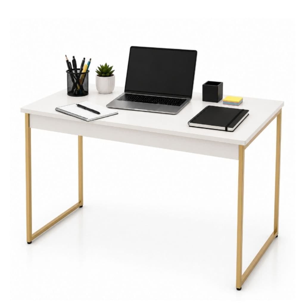 Mesa Escrivaninha Industrial 90x45cm Quarto Recepção Estudos Escritório Mdf e Aço