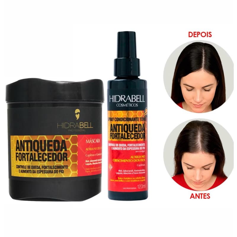 Kit Elimina Queda de Cabelo e Fortalece Fios de Cabelo - Kit Antiqueda Fortalecedor Hidrabell