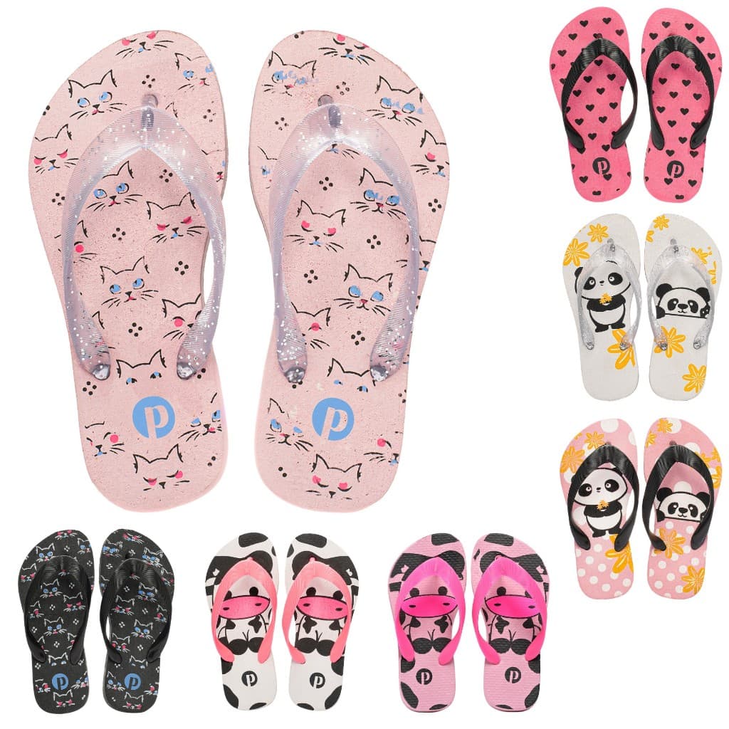 Kit Chinelo Menina Confortável Flexível Macio Leve