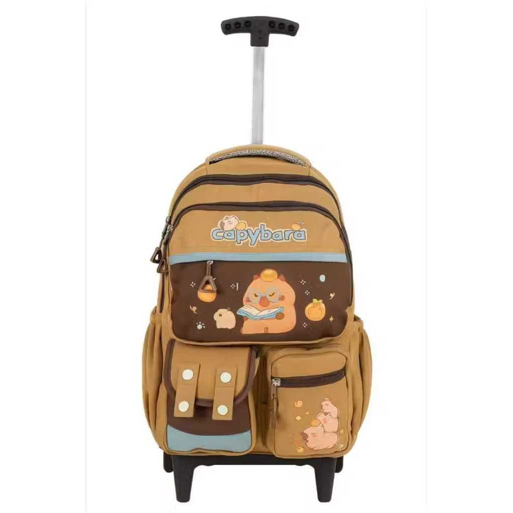 MOCHILA ESCOLAR CAPIVARA COM RODINHA KPBL0524# GRANDE E REFORÇADA