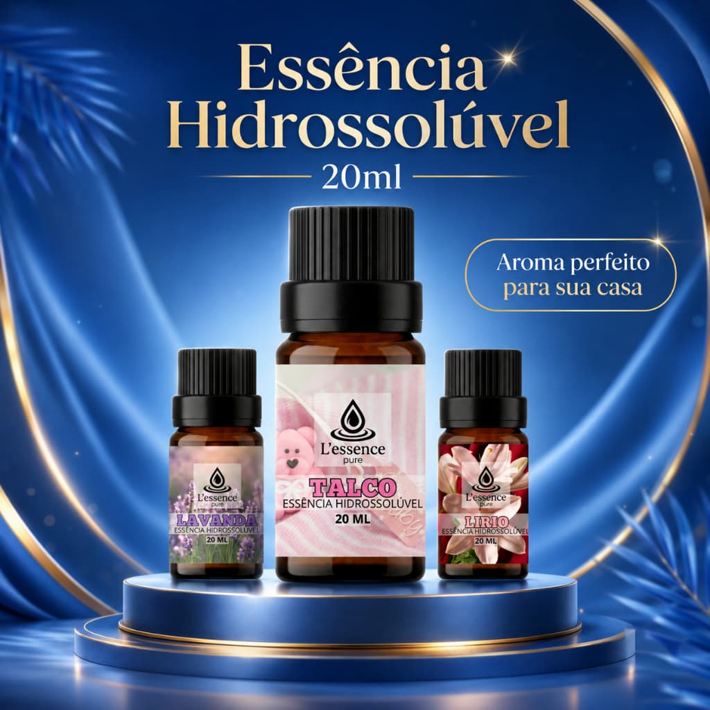 Kit 3 & 1  Essências Aromatizante 20ml | Para Umidificador e Difusor | Lavanda, Talco e Lirio