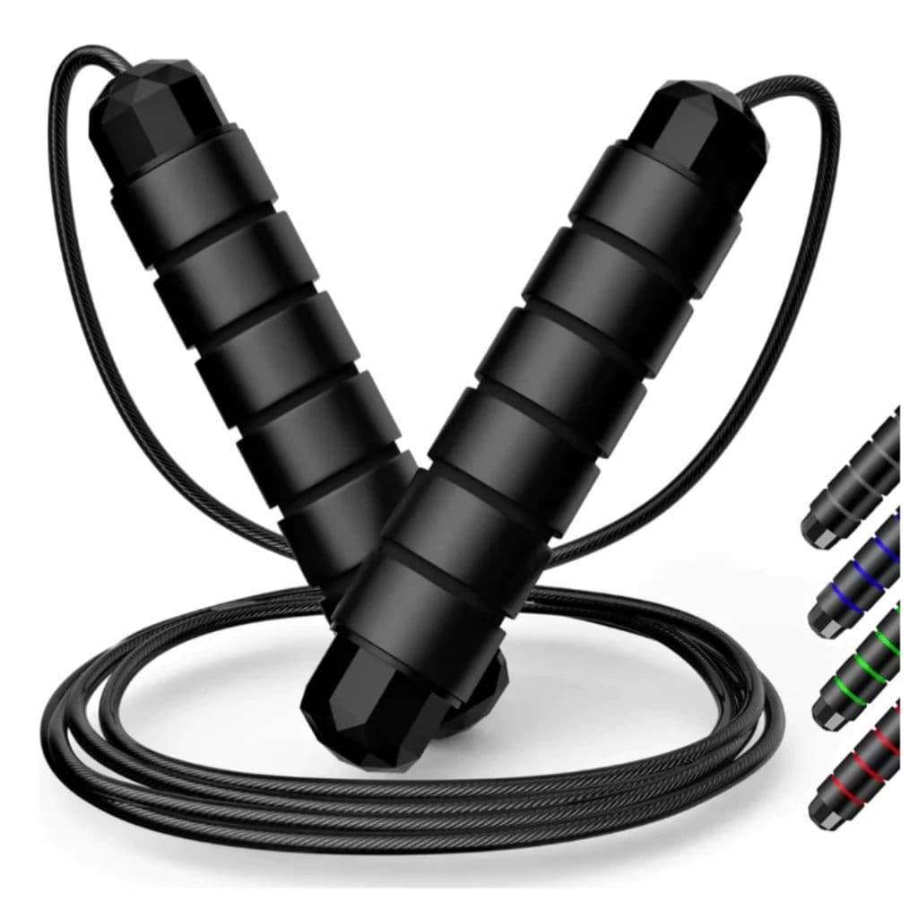 Corda De Pular Cross Speed Rope Ajustavel Pegada Anatomica Emborrachada Rolamento Profissional