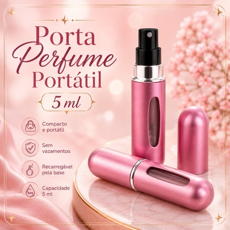 Frasco Porta Perfume Portátil 5 ml Recarregável Plástico