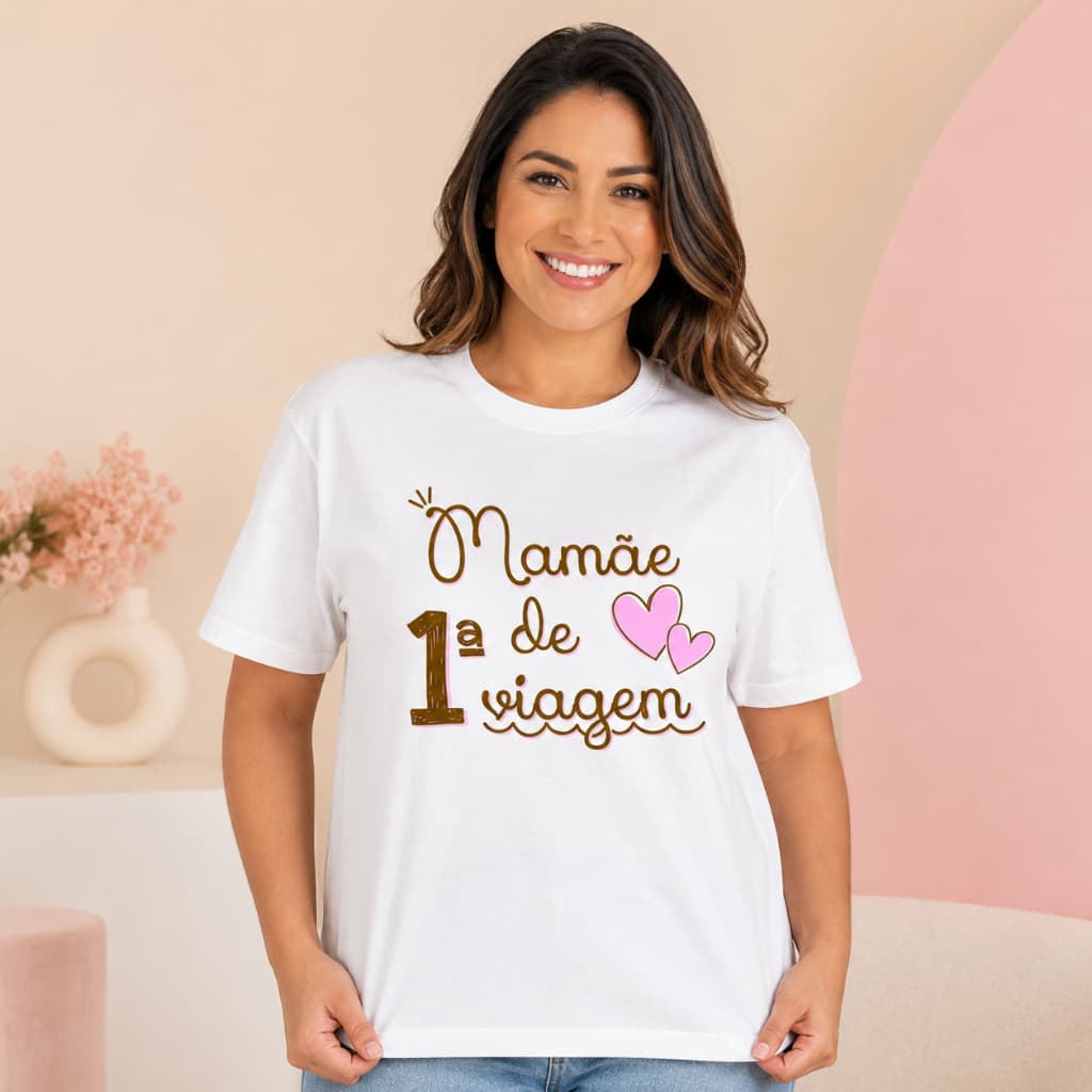 1 Camisa Mamãe De Primeira Viagem Menina