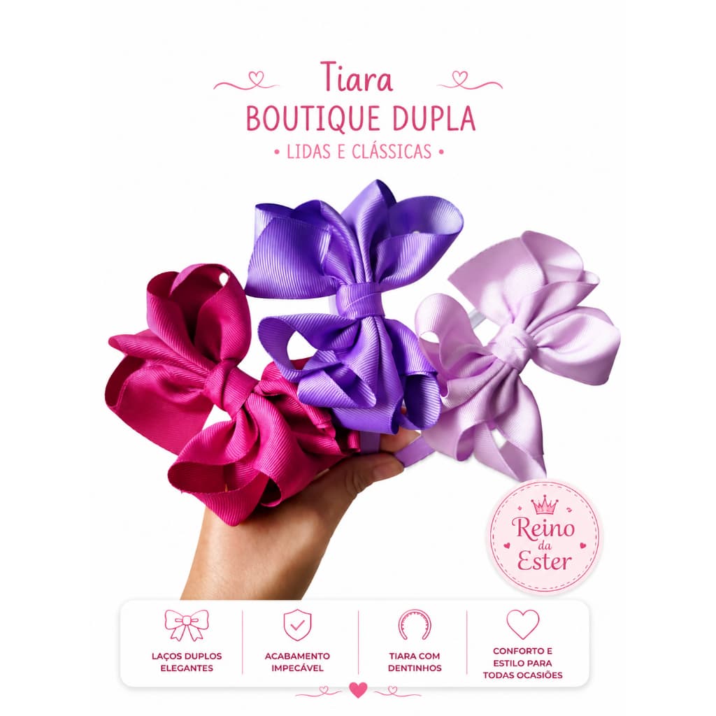 Tiara boutique/Tiara infantil menina/ arco infantil/laços clássicos para meninas