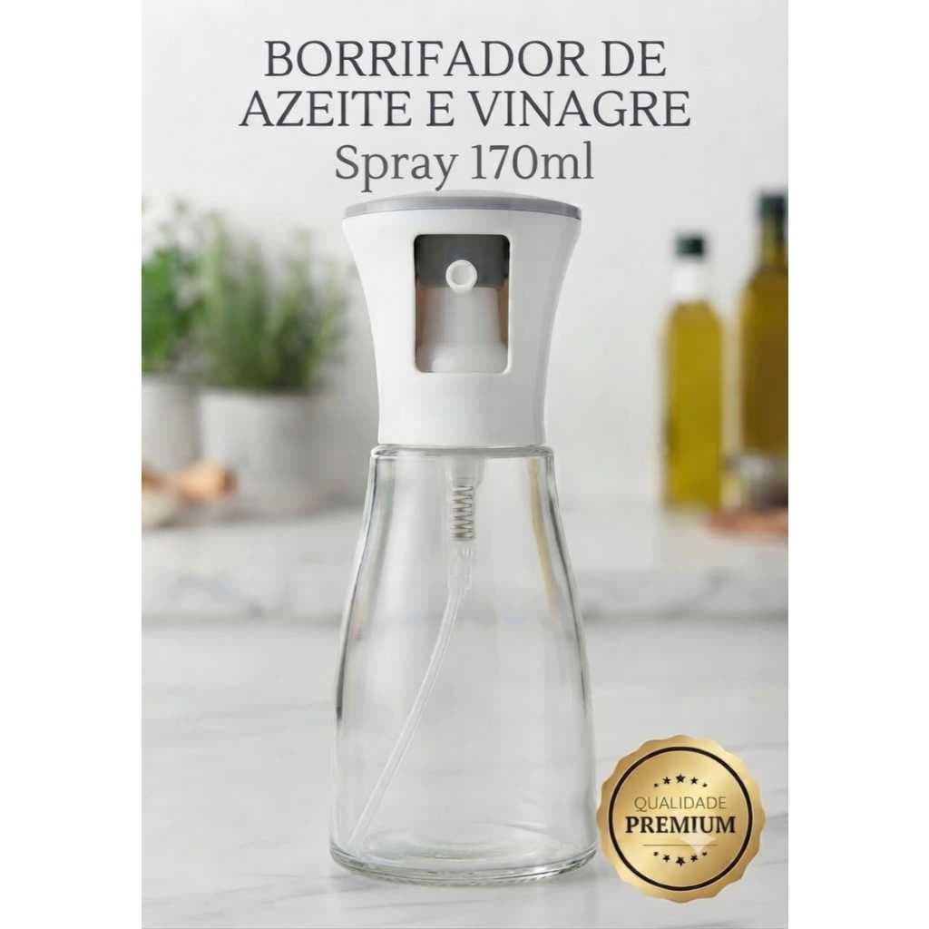 Spray Borrifador de Azeite Óleo Vinagre Água Pulverizador para cozinha de vidro 170ml