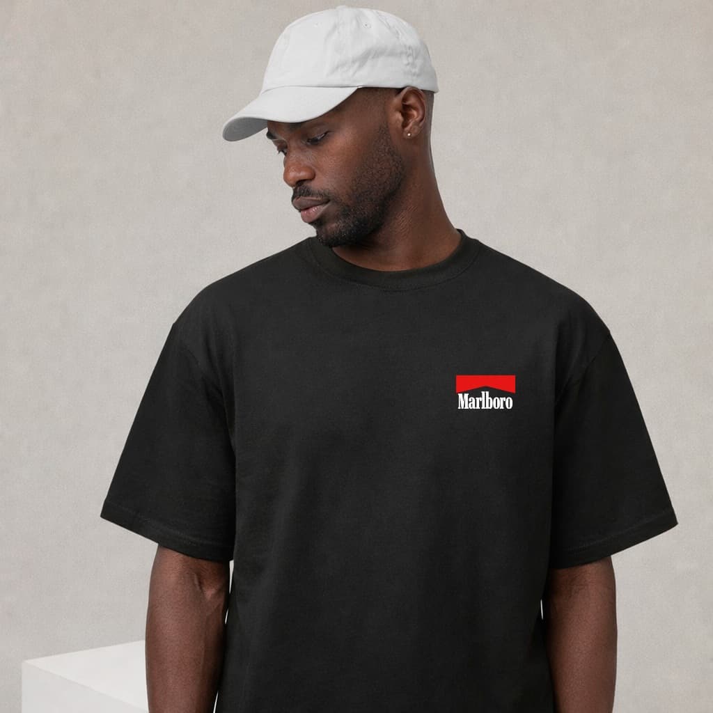 Camiseta Oversized Formula 1 Marlboro Time Equipe Streetwear 100% Algodão Unissex Feminino Masculino Frente