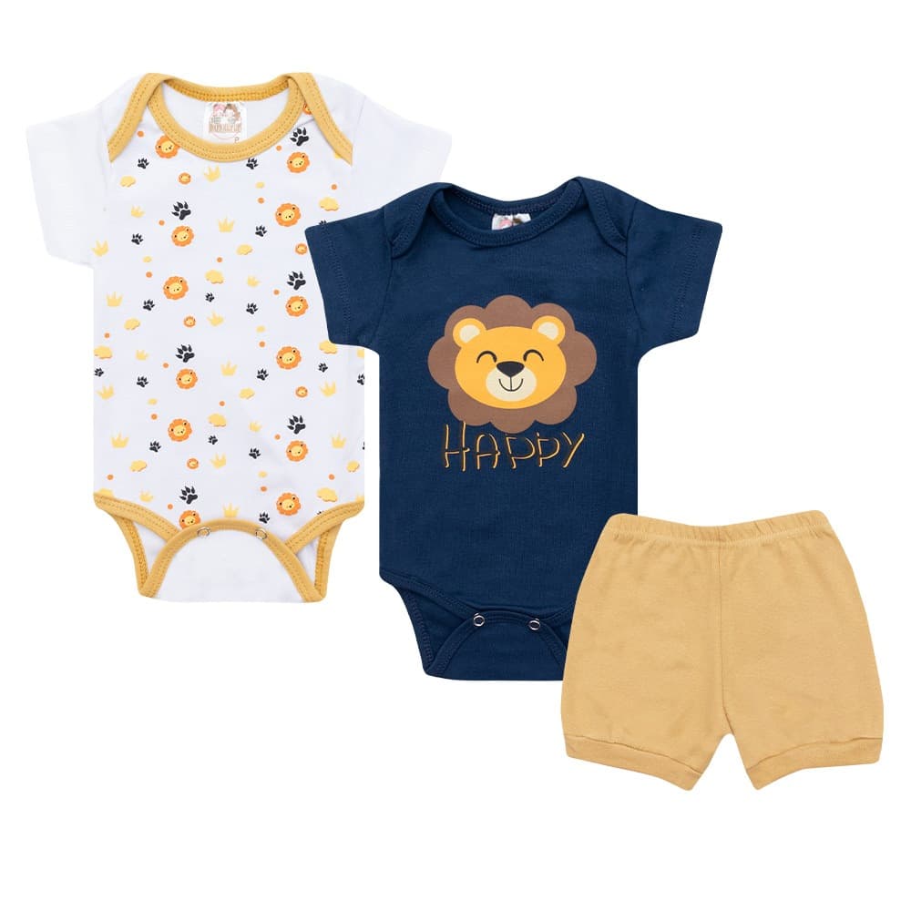 Kit body Bebê 3 peças Roupas de Bebe Conjunto Bebê Verão