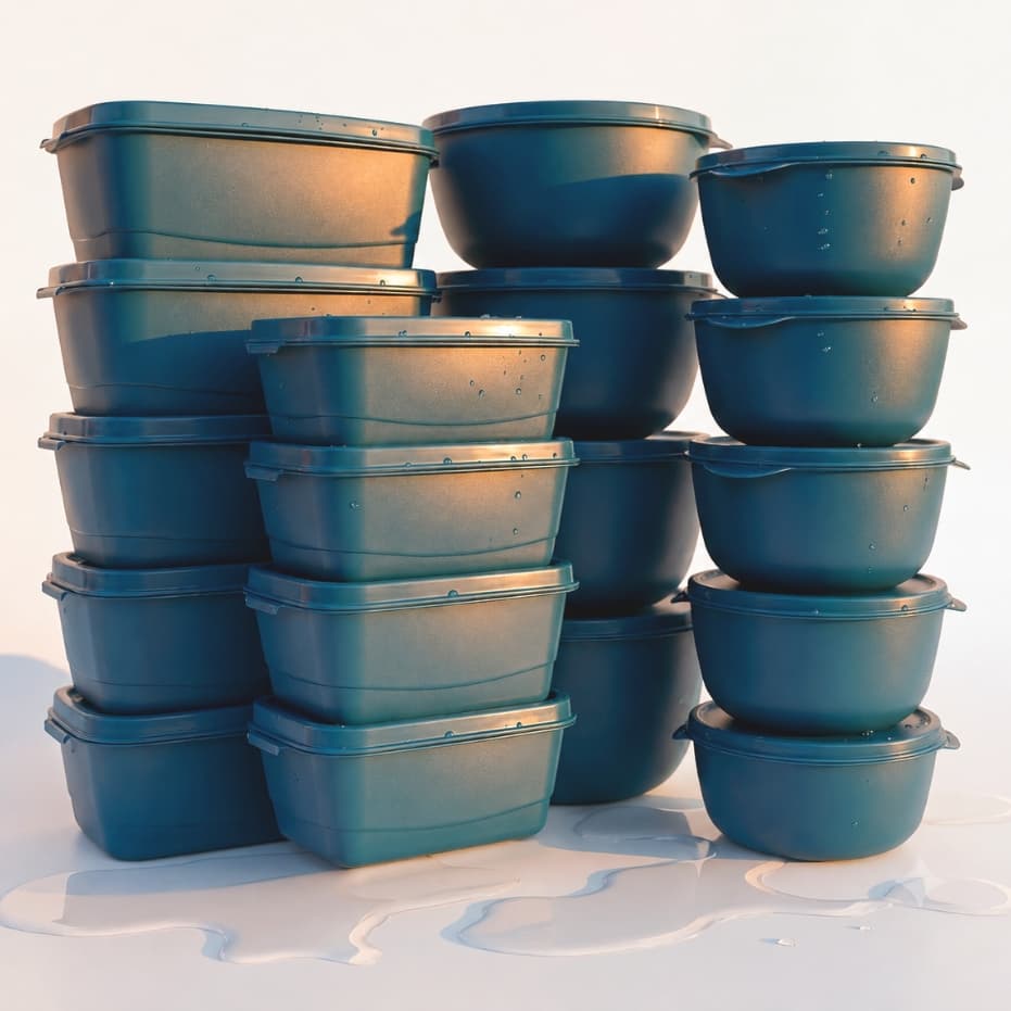 Conjunto Kit 20 Potes Para Armazenagem de Alimentos 10 Pote Oval/Retangular + 10 Bowls Com Tampa