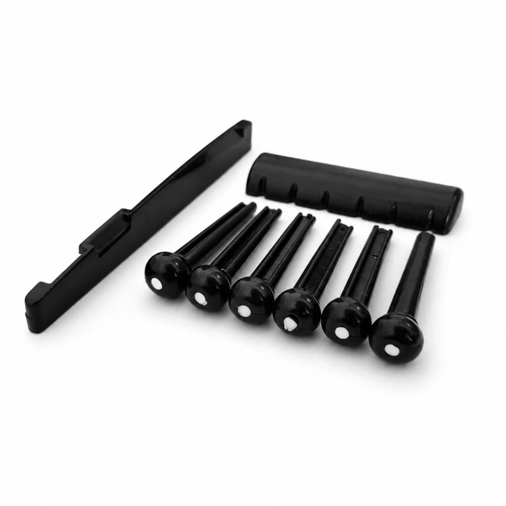Kit Rastilho Pestana E Pinos Para Violão Folk em ABS Ultra Denso