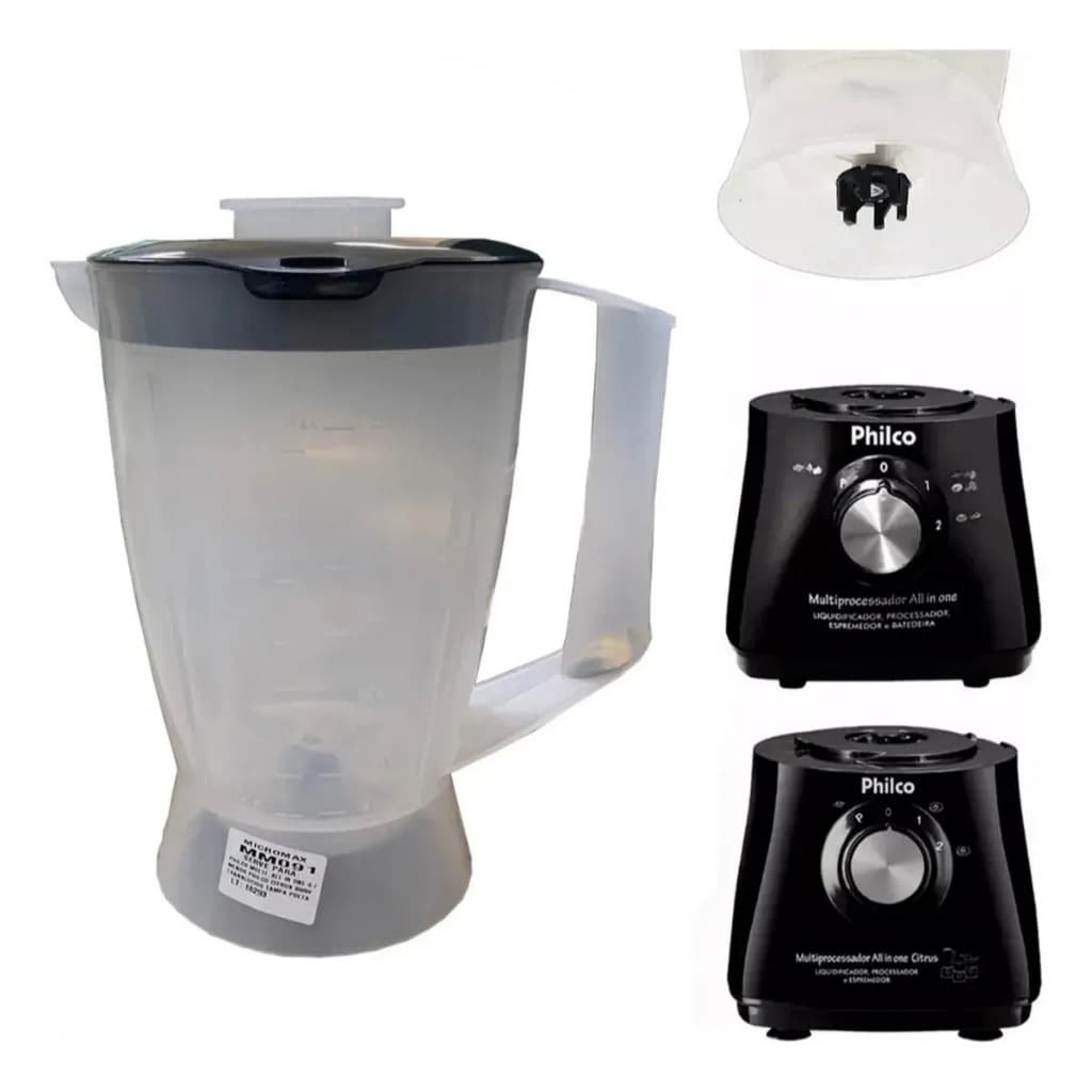 Copo Liquidificador Translúcido Philco Multi All In One II Menor/Citrus 800W/EOS Chef Gourmet EPS01T