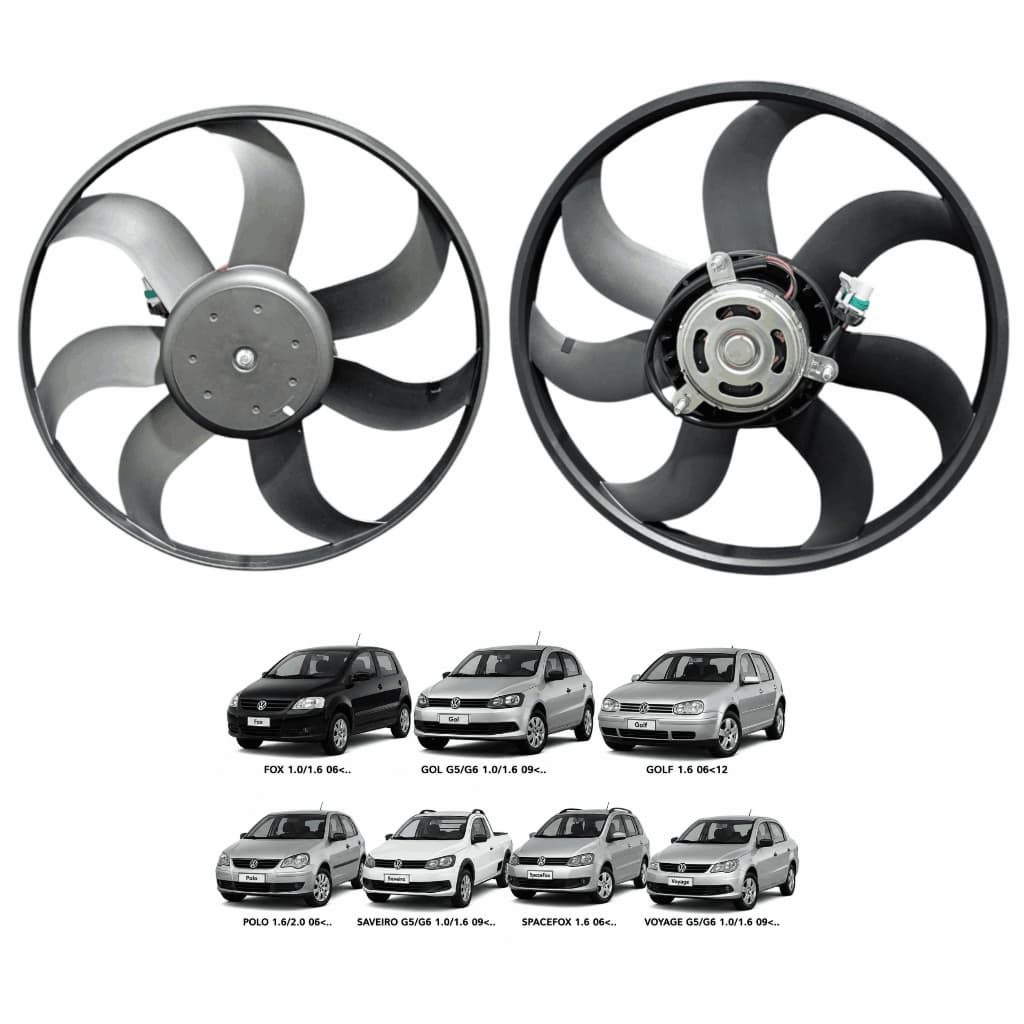 MOTOR E HELICE DA VENTOINHA DO RADIADOR FOX C/AR 1.0 1.6 2008 2009 2010 2011 2012 2013 2014 2015 2016 2018 2019.. 2023