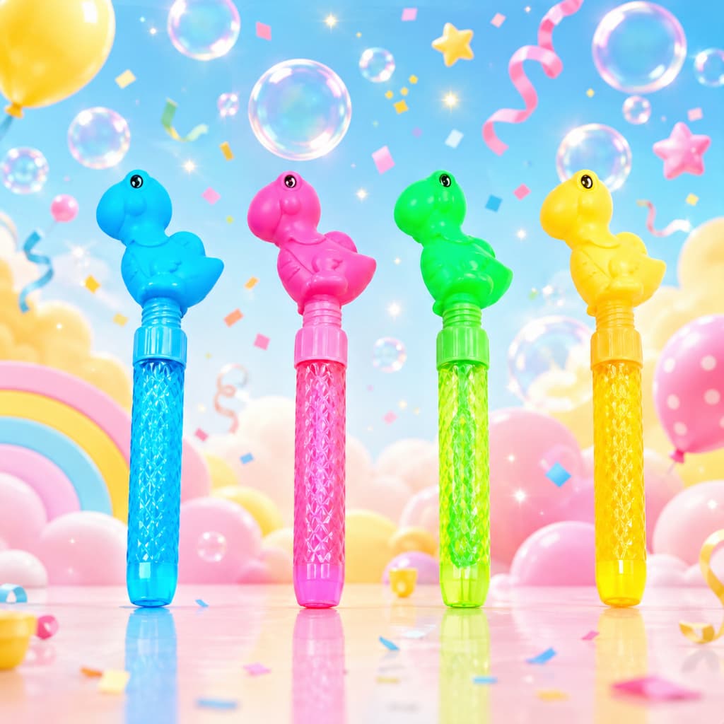 KIT 4 Lança Bolhas Colorido Diversão Brinquedos Kids Dino