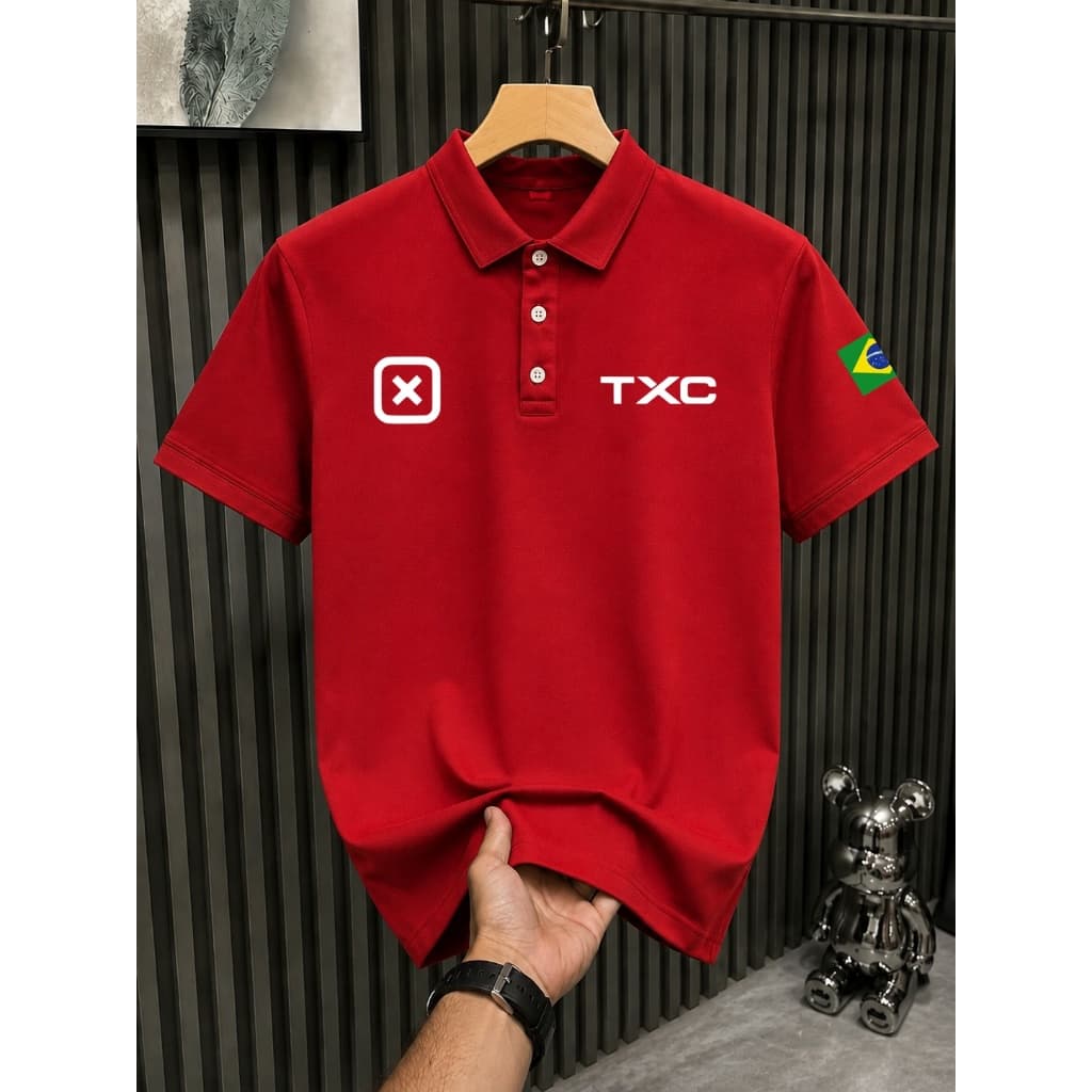 Camisa Polo Brazil + Tx Moda Country Masculina Malha Premium