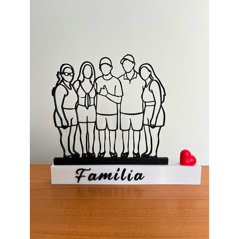 Porta Retrato Personalizado com Silhueta 3D | Presente Casal, Namorado, Aniversário, Família