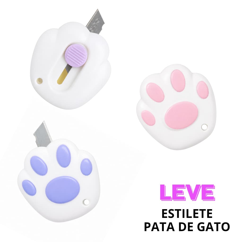 Mini Estilete Fofo com Temas Divertidos 4,5 x 4,5 cm para Cortar Abrir Planner Eva Escola