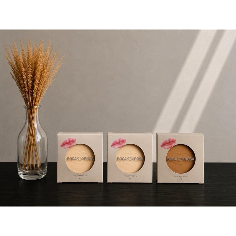 Pó compacto Boca Rosa-Pó Facial compacto