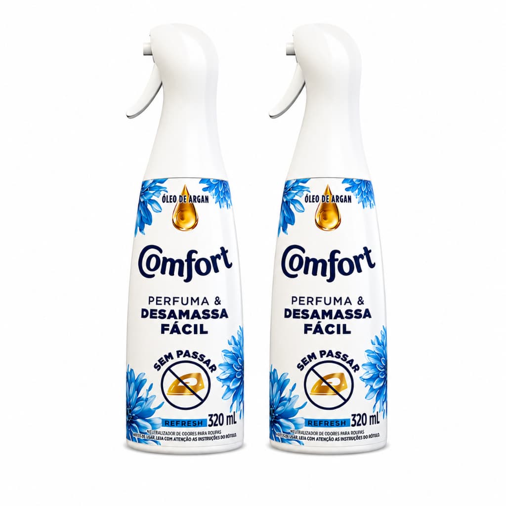 Kit 2 Comfort Desamassa Fácil 320ml Spray Desamassador de Roupas